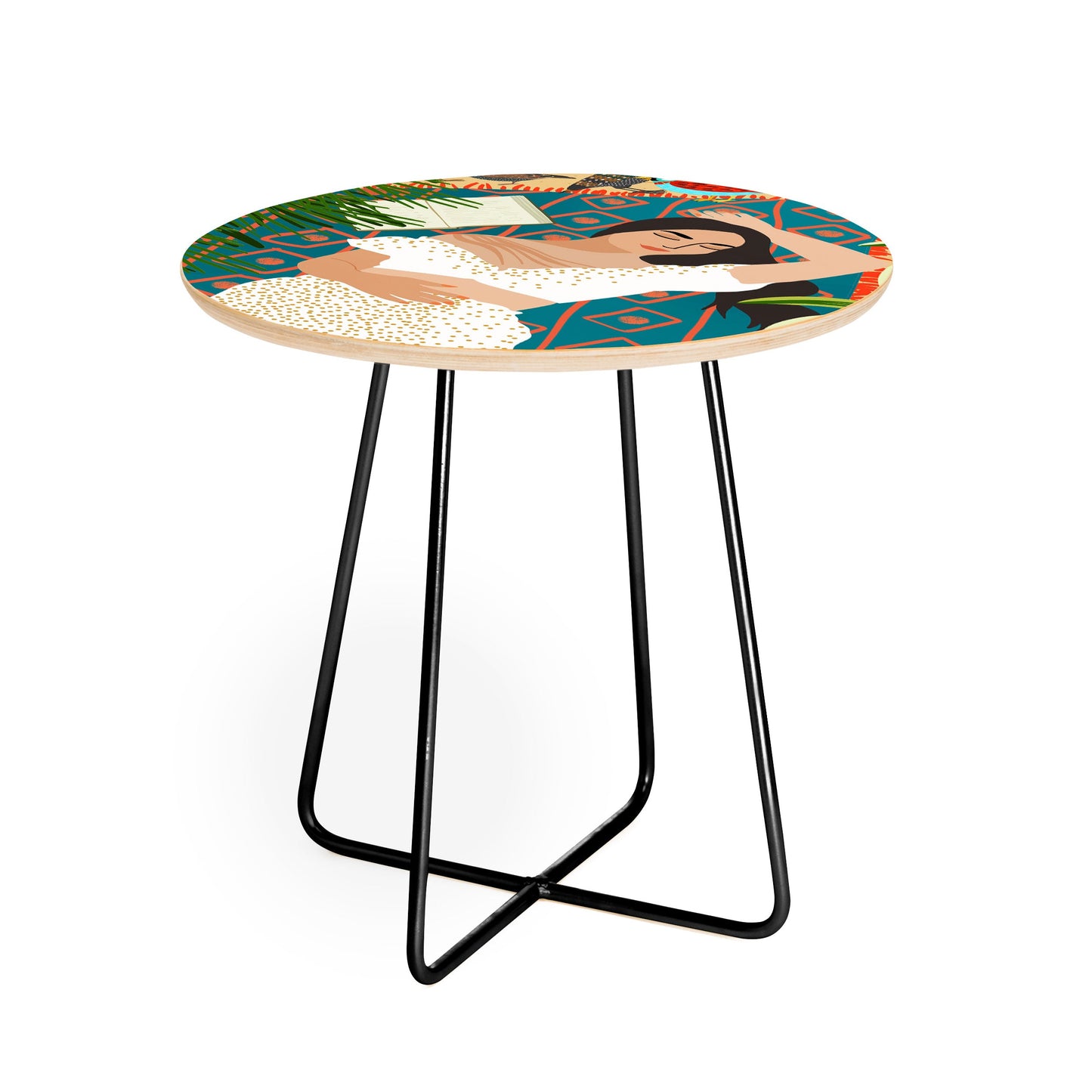 Beach Read Sleep Repeat Round Side Table