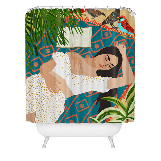 Beach Read Sleep Repeat Shower Curtain