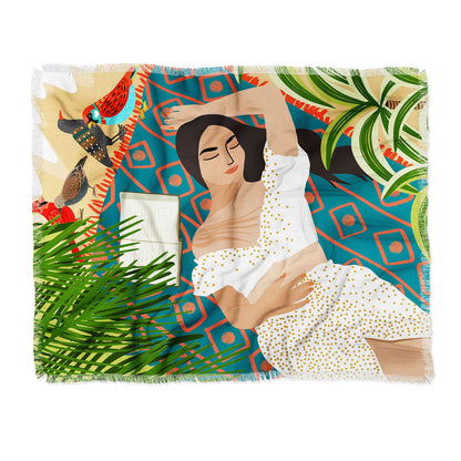 Beach Read Sleep Repeat Throw Blanket