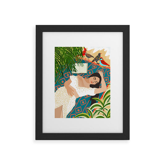 Beach Read Sleep Repeat Framed Art Print